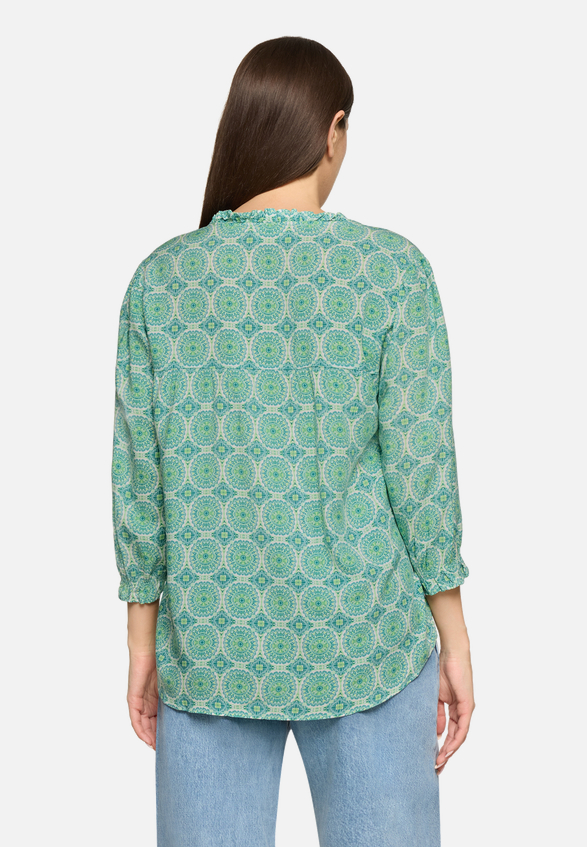 Casual-Bluse mit Raffung / Modellfoto Rückseite