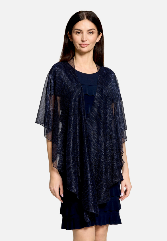Cape im Glitzer-Look / Modellfoto Vorderseite