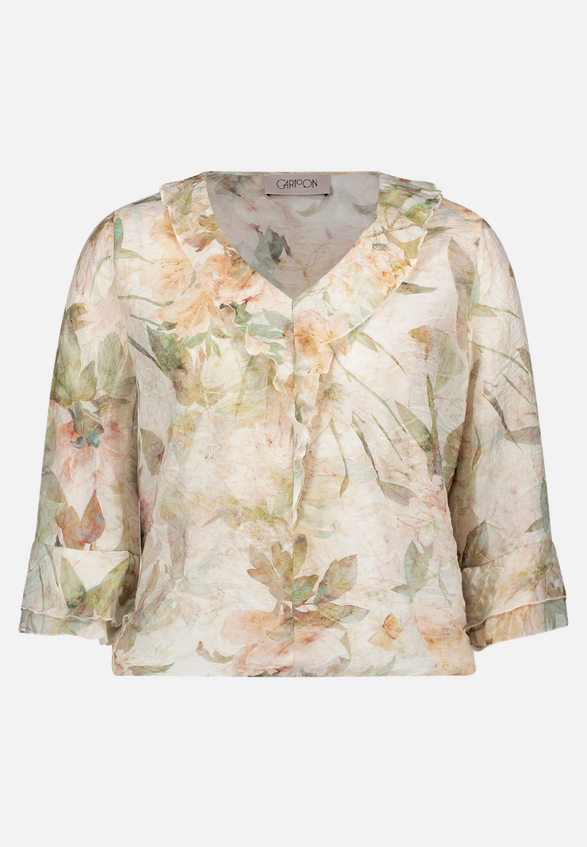 Rüschenbluse mit 3/4 Arm / Vorderseite