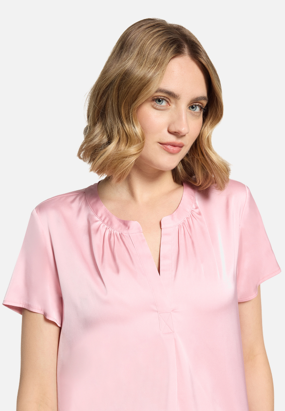Satin-Bluse kurzarm / Detailbild