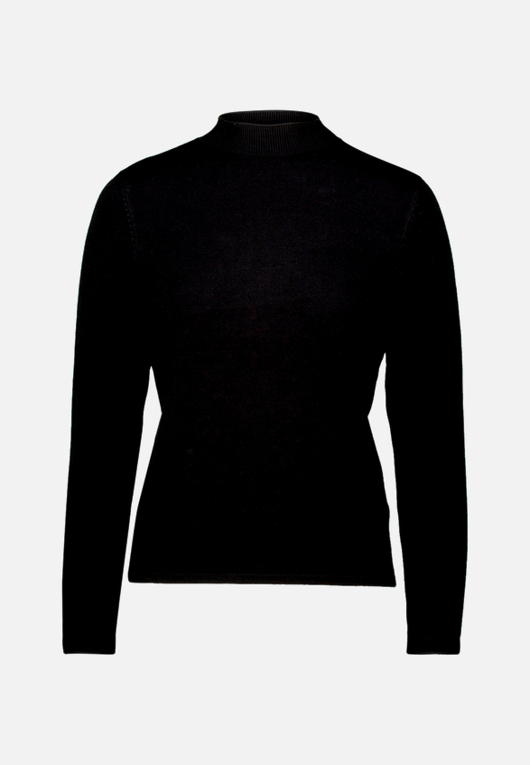 Feinstrickpullover mit hohem Kragen / Vorderseite