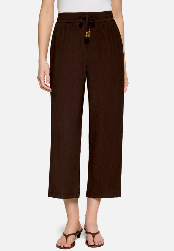 Stoffhose 7/8 mit Bindedetail  / Modellfoto Vorderseite