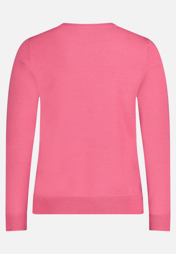 Basic-Strickpullover mit Rundhalsausschnitt / Rückseite