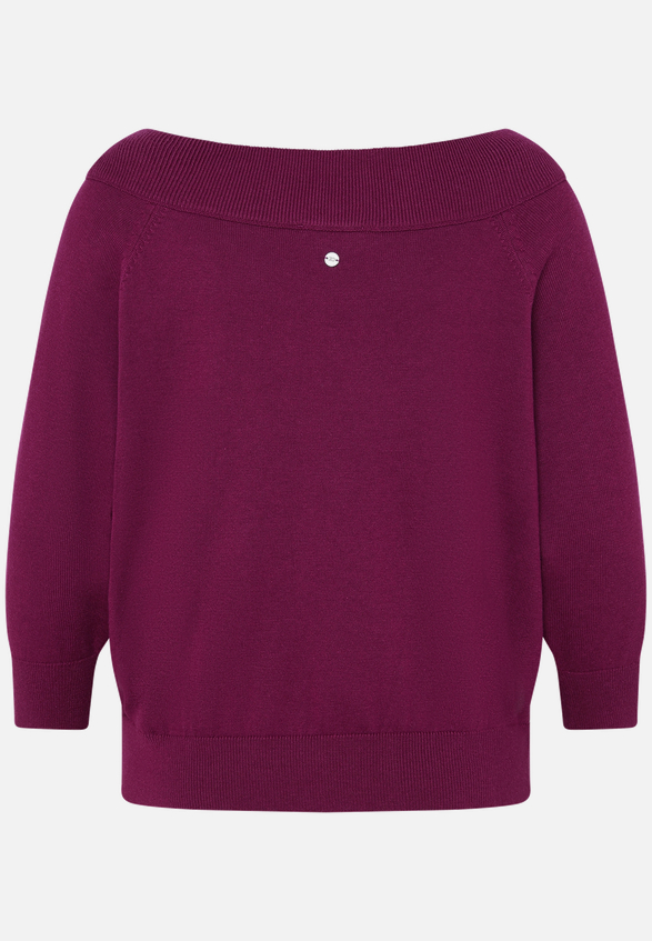 Strickpullover mit Carmenausschnitt  / Rückseite