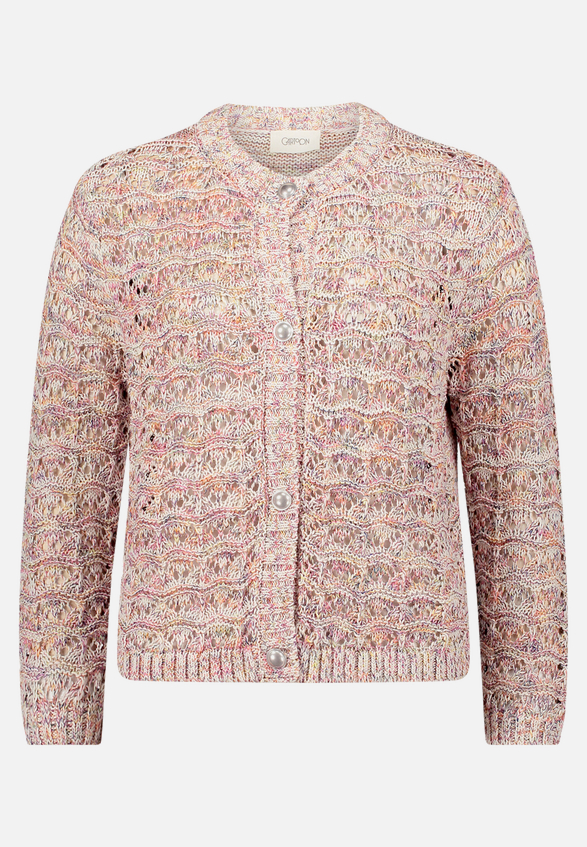 Strick-Cardigan mit Rundhalsausschnitt / Vorderseite