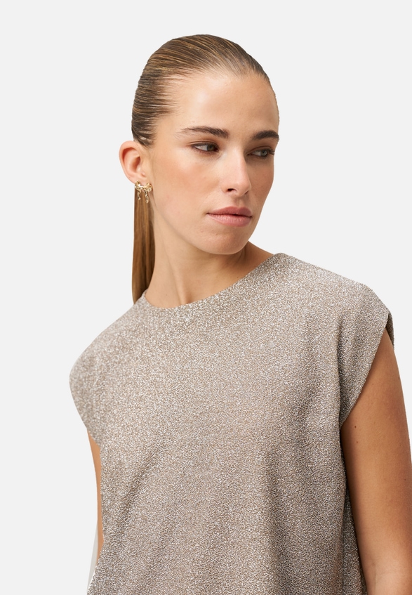 Glitzer-Shirt mit Rundhalsausschnitt / Detailbild