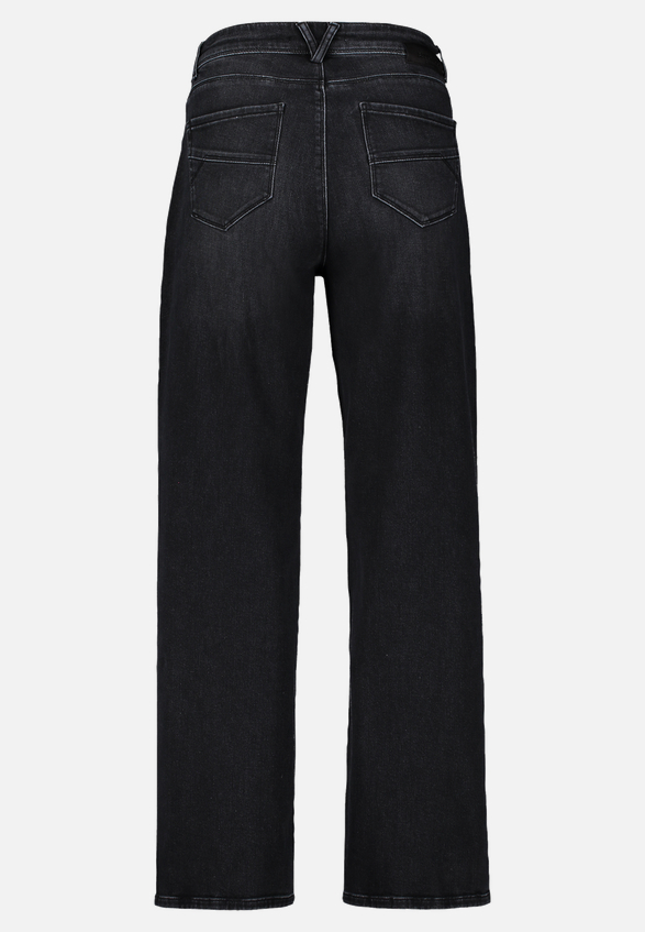 High Waisted-Jeans mit weitem Bein / Rückseite