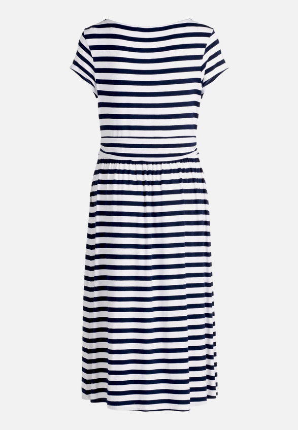 Jerseykleid mit Streifen / Rückseite