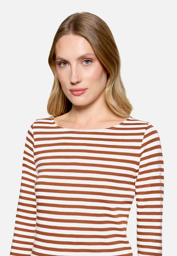 Ringelshirt mit U-Boot-Ausschnitt / Detailbild