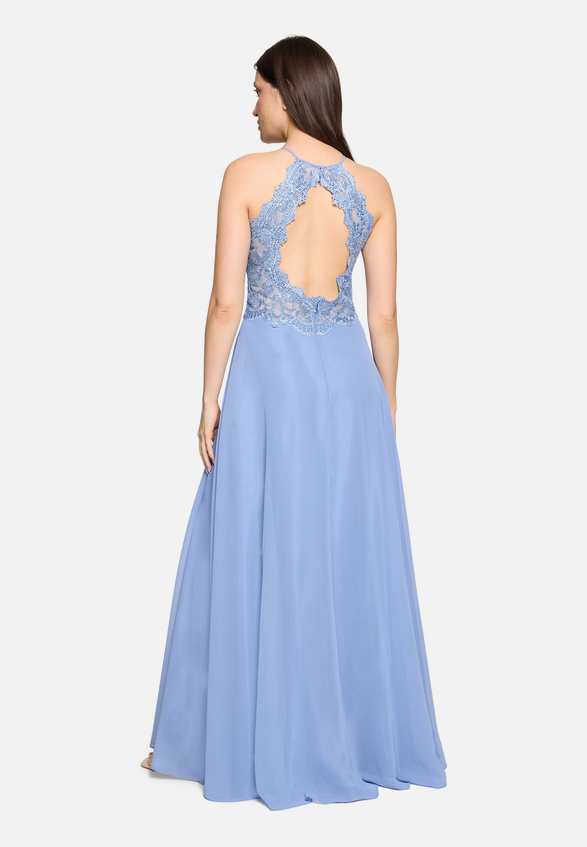 Abendkleid rückenfrei / Modellfoto Rückseite
