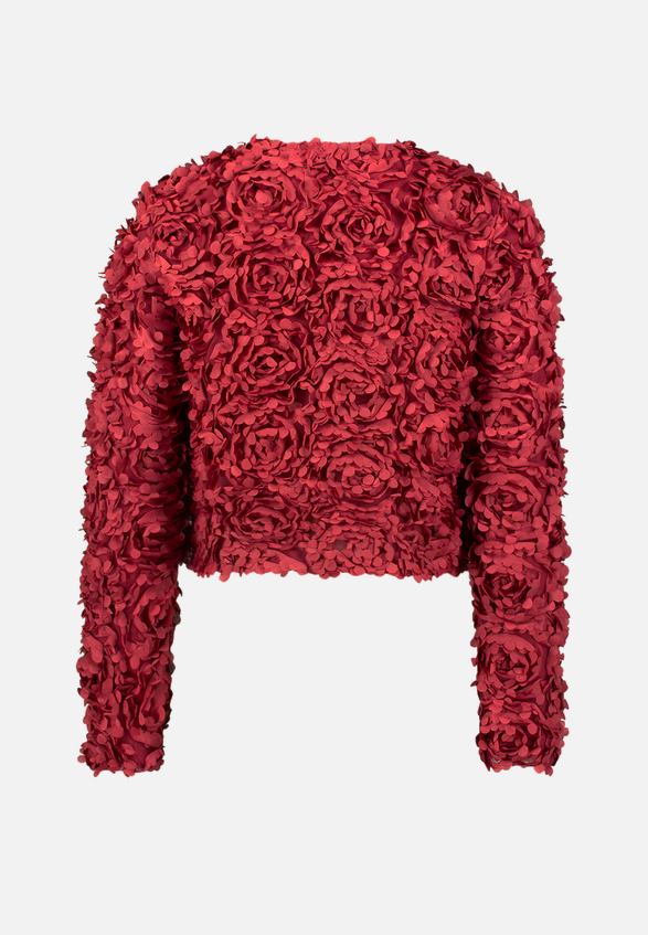 Bolero-Jacke mit 3D Blumen / Rückseite