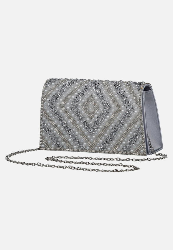 Clutch-Tasche im Glitzer-Look / Vorderseite