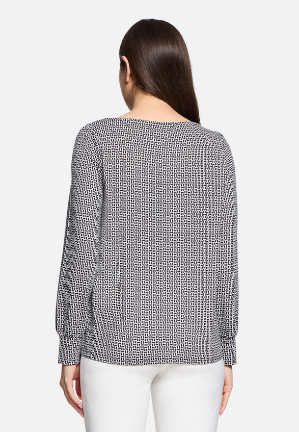 Casual-Shirt mit Gummizug / Modellfoto Rückseite