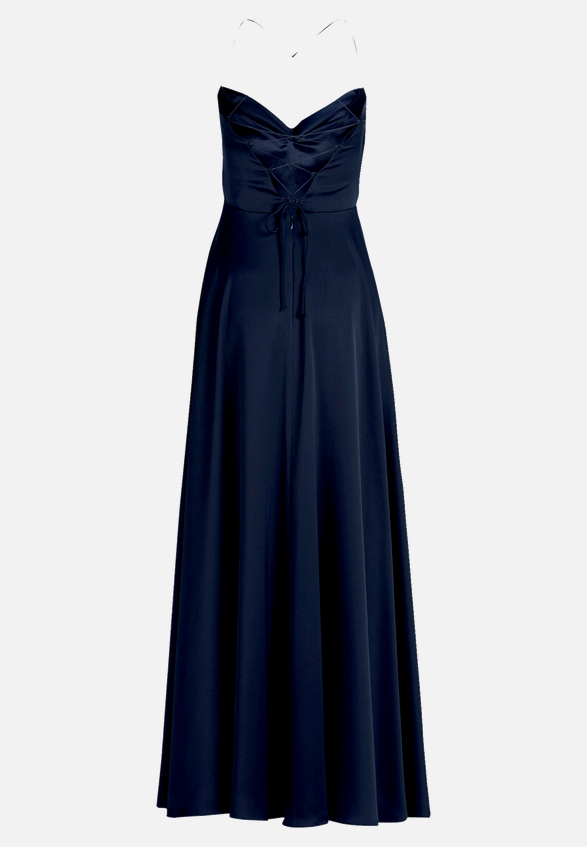 Abendkleid mit Wasserfallausschnitt / Rückseite