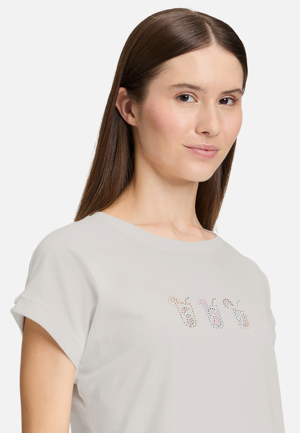 Printshirt mit Ärmelaufschlag / Detailbild