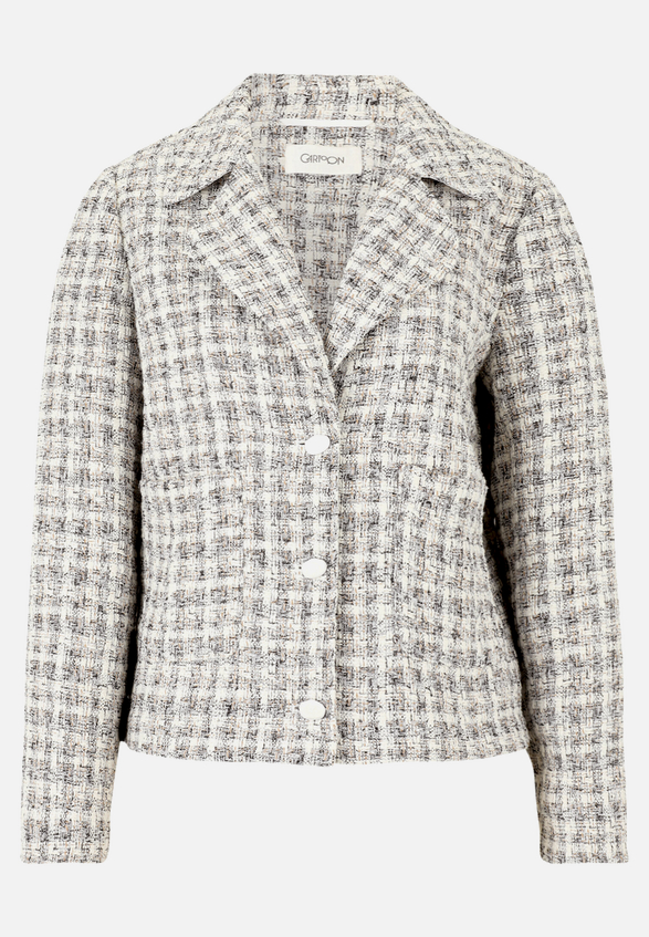 Tweedblazer mit aufgesetzten Taschen / Vorderseite