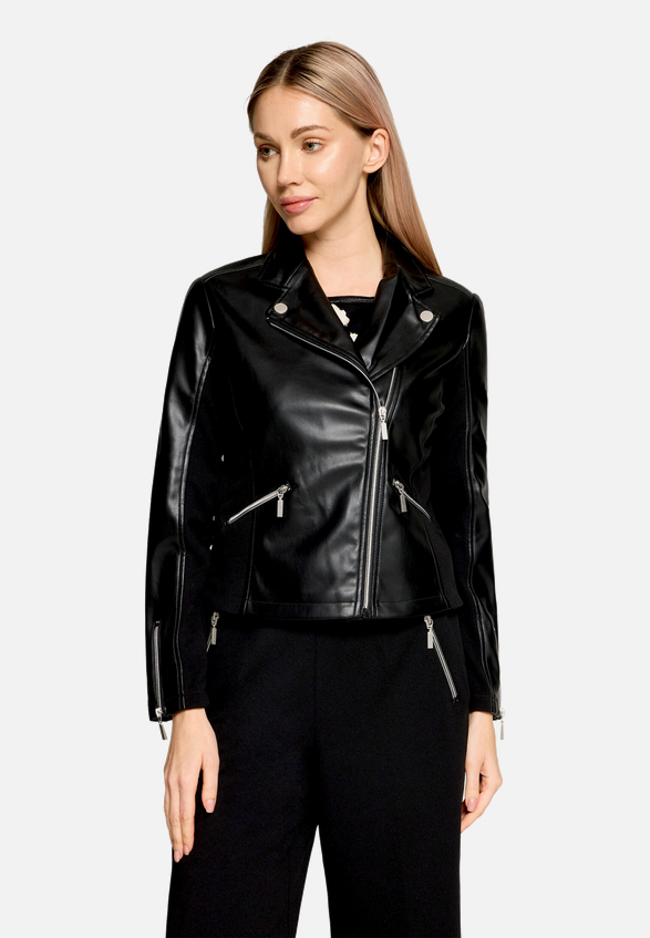 Bikerjacke mit Reißverschluss / Modellfoto Vorderseite