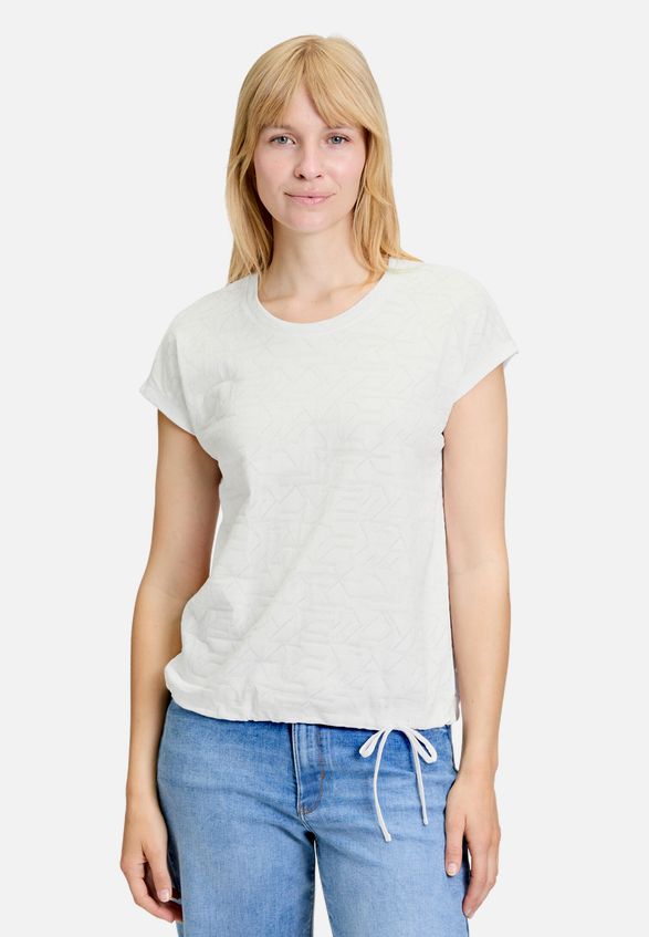 Strukturshirt mit Tunnelzug / Modellfoto Vorderseite