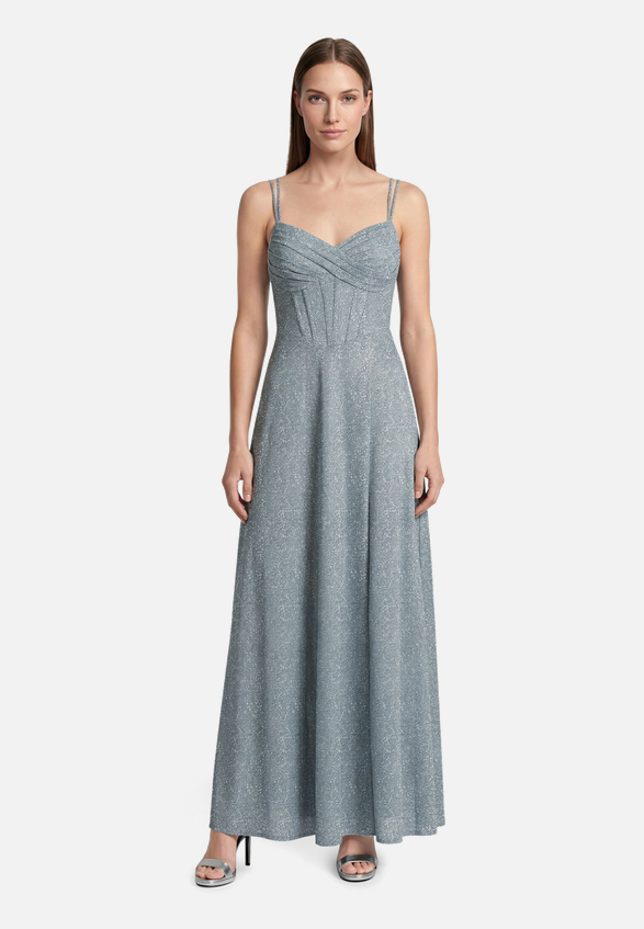 Abendkleid im Glitzer-Look / Modellfoto Vorderseite