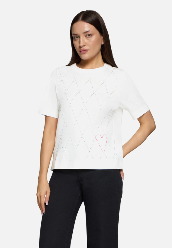 Kurzarm-Shirt mit Rundhalsausschnitt / Modellfoto Vorderseite
