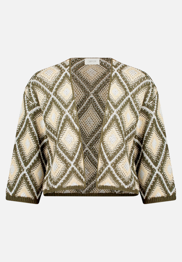 Strick-Cardigan mit Jacquard / Vorderseite