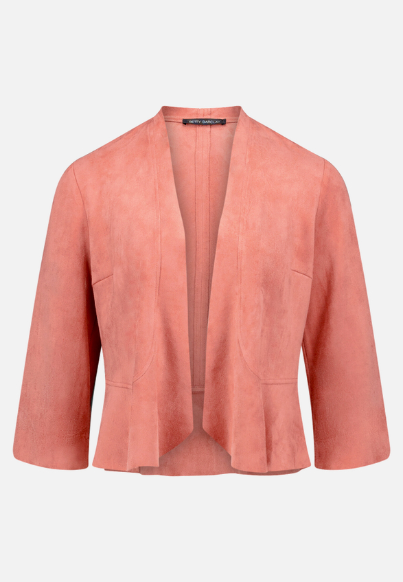 Velourslederjacke mit 3/4 Arm  / Vorderseite