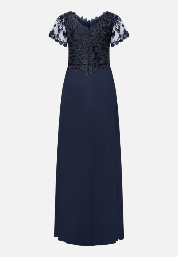Abendkleid mit Stickerei / Rückseite