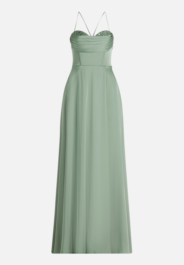 Abendkleid mit Wasserfallausschnitt / Vorderseite