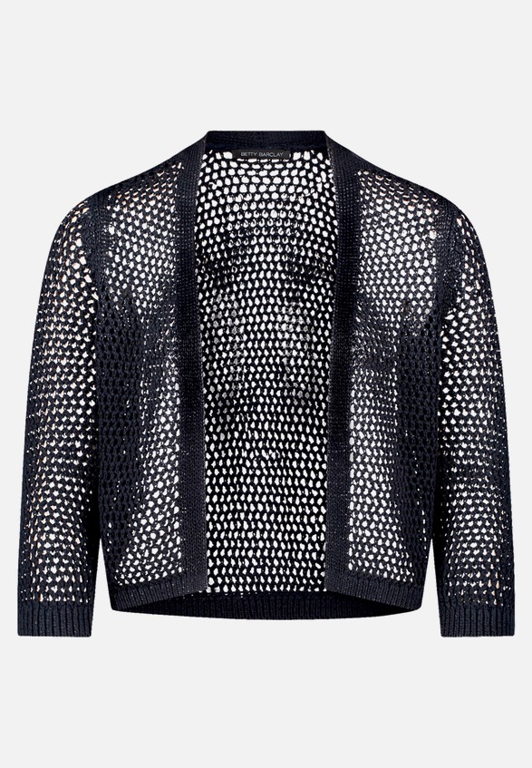 Grobstrickjacke mit Lochmuster / Vorderseite