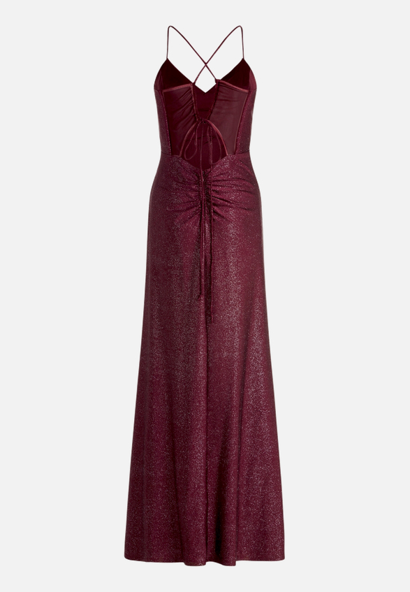 Abendkleid im Glitzer-Look / Rückseite