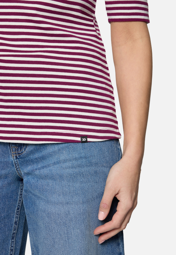 Ringelshirt  mit U-Boot Ausschnitt  / Detailbild
