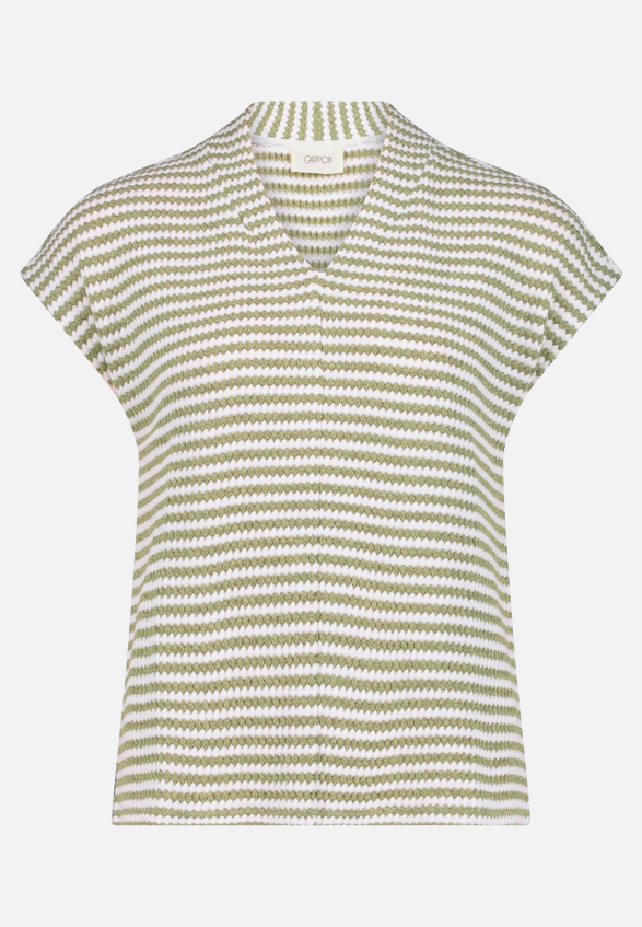 Ringelshirt mit V-Ausschnitt / Vorderseite