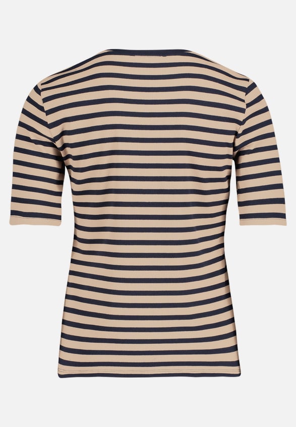 Basic Shirt mit Rippenstruktur / Rückseite