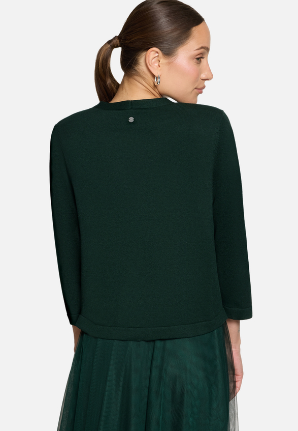 Feintrickjacke kurz 3/4 Arm / Modellfoto Rückseite