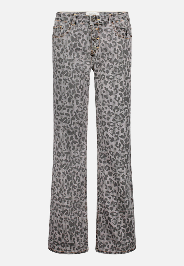 Stretch-Jeans mit Muster / Vorderseite