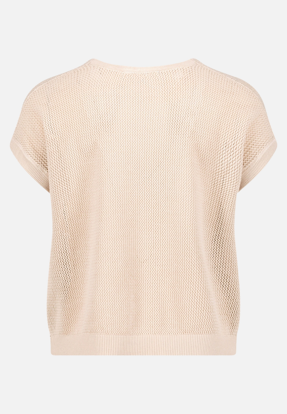 Lochstrick-Pullover mit Wasserfallausschnitt / Rückseite