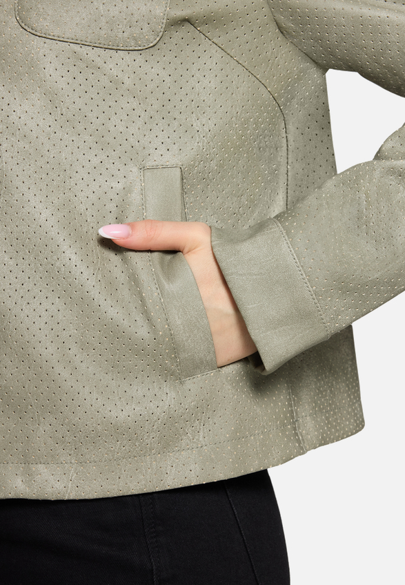 Kunstleder-Jacke mit Kragen / Detailbild