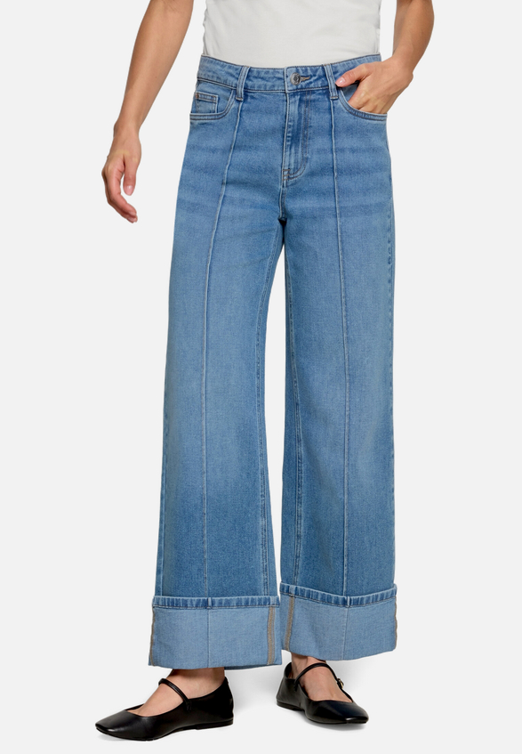 Flared Jeans  mit breitem Umschlag Style Witney 32 Inch  / Modellfoto Vorderseite