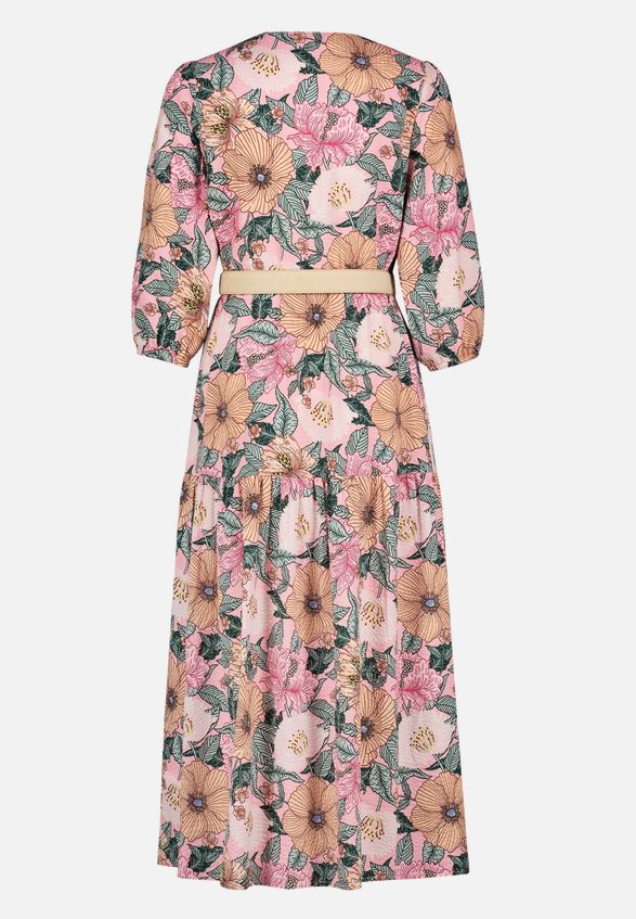 Blumenkleid Maxi mit Gürtel / Rückseite