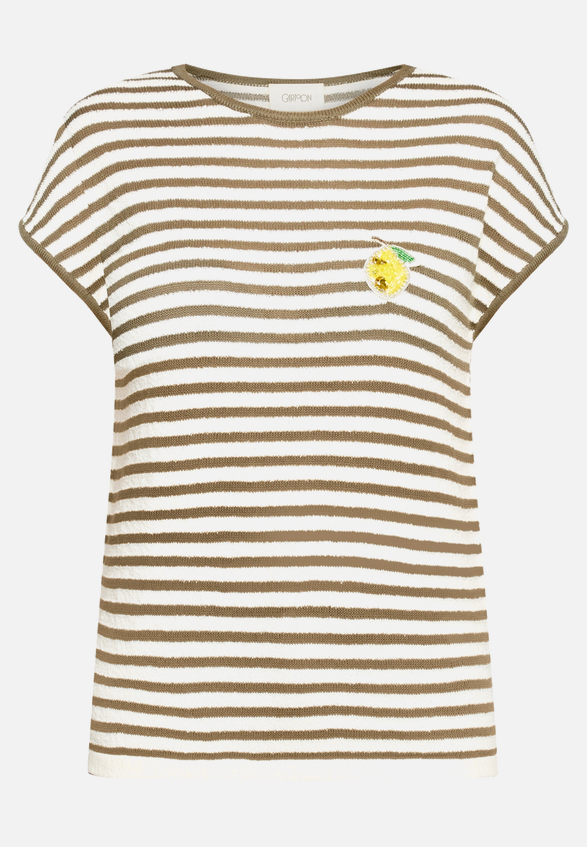 Rundhals-Shirt mit Streifen / Vorderseite