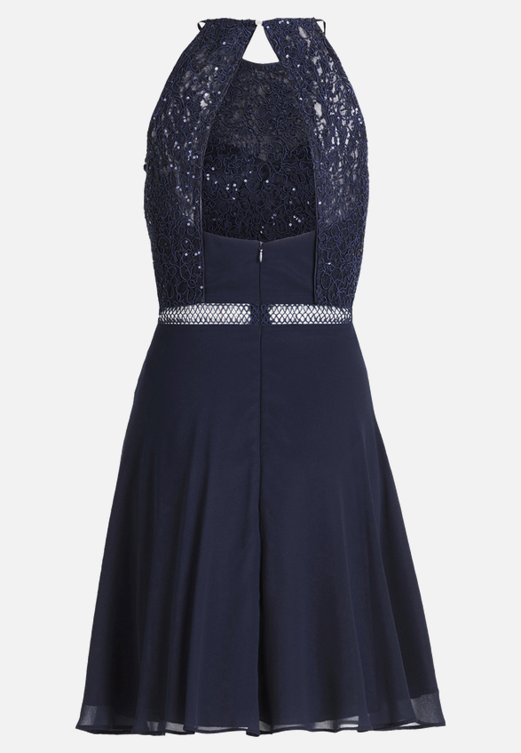 Cocktailkleid mit Spitze / Rückseite