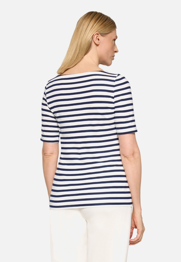 Ringelshirt mit Placement / Modellfoto Rückseite