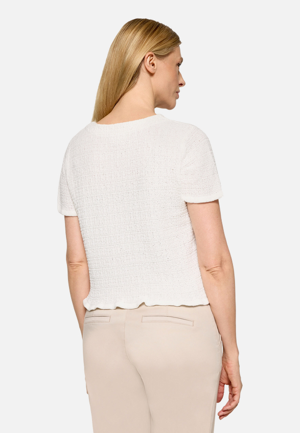 Strick-Cardigan mit Rundhalsausschnitt / Modellfoto Rückseite