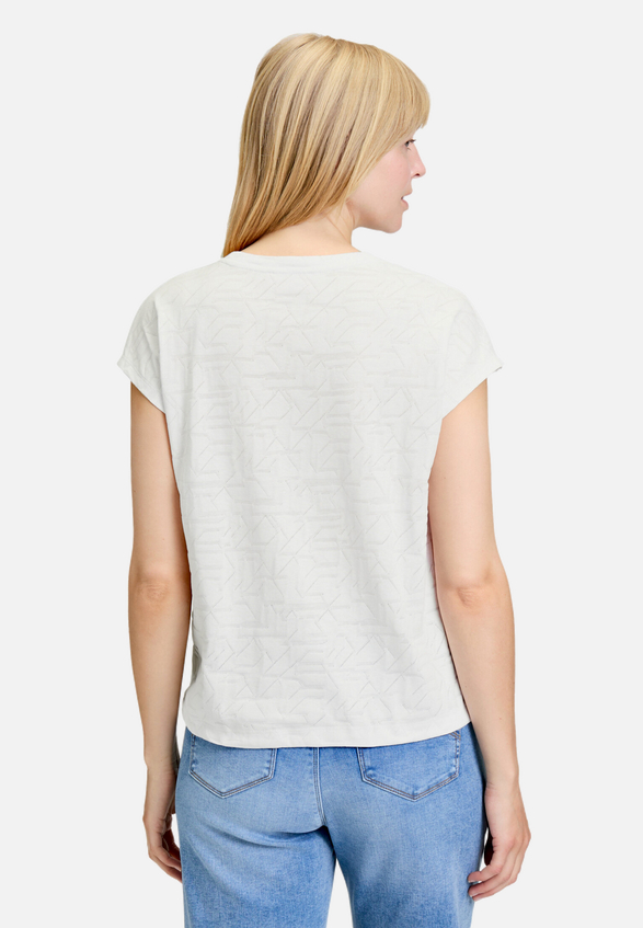 Strukturshirt mit Tunnelzug / Modellfoto Rückseite