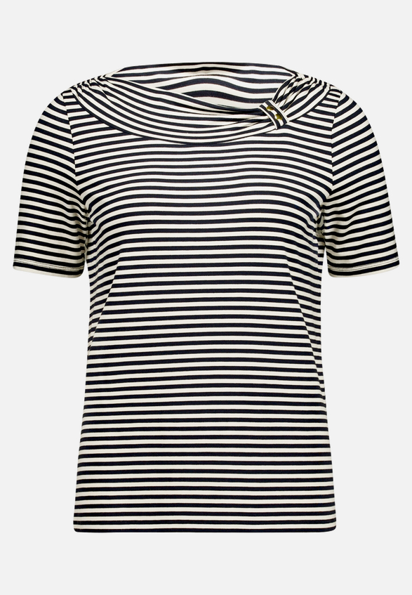 Ringelshirt mit Raffung / Vorderseite