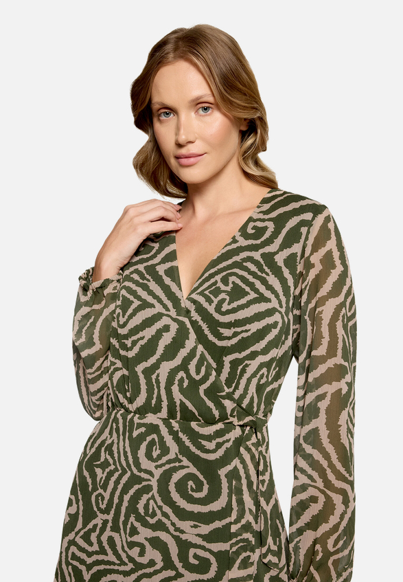 Chiffonkleid mit Muster / Detailbild