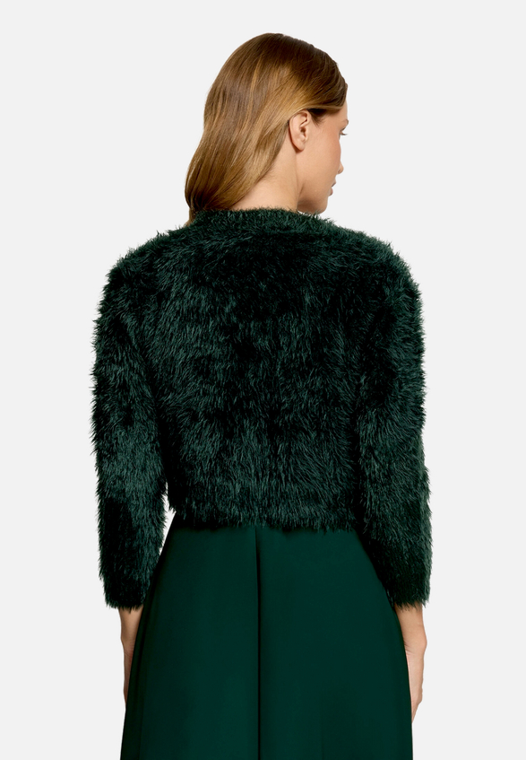 Strickbolero mit Struktur / Modellfoto Rückseite