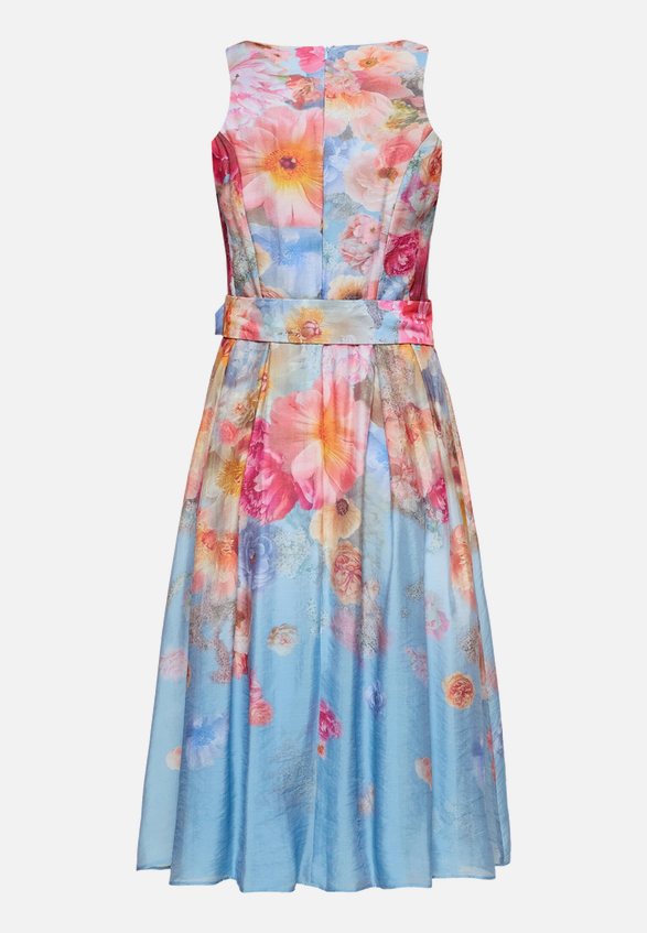 Cocktailkleid mit Blumenprint / Rückseite