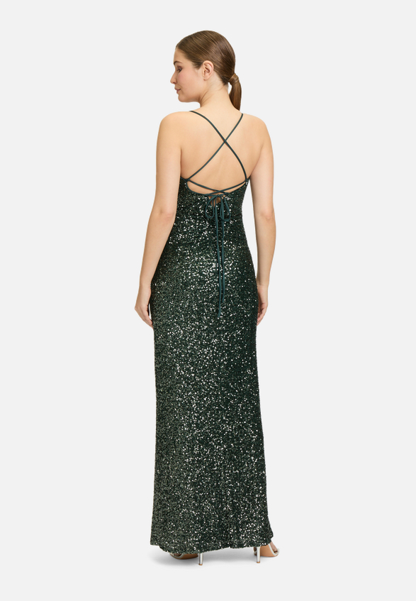 Abendkleid figurbetont / Modellfoto Rückseite