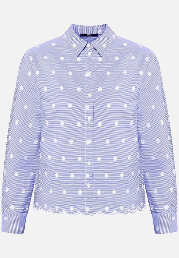 Bluse mit Streifen und Stickerei / Vorderseite